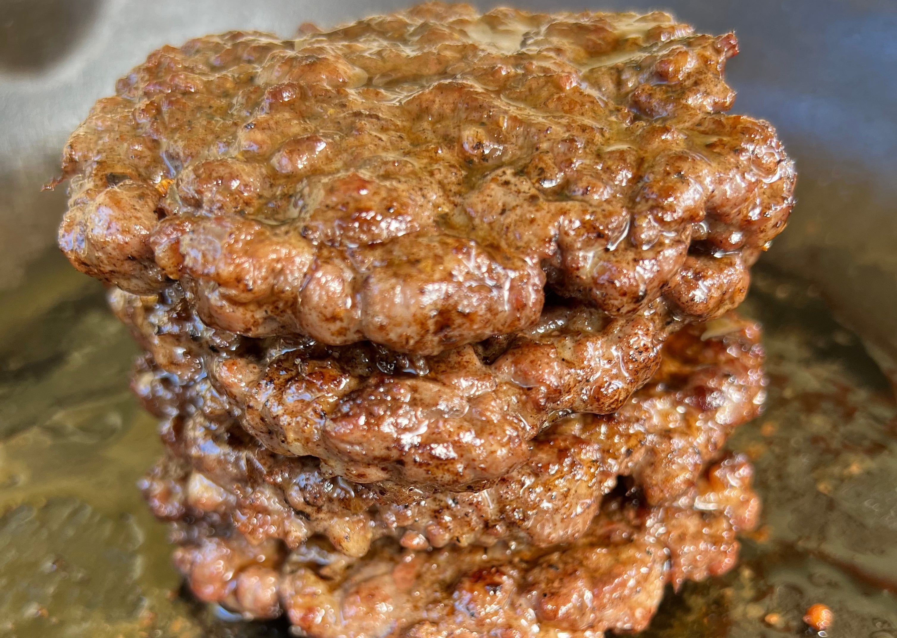 Wagyu beef burgers cooked